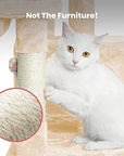 Floofi 118cm Plush Cat Condo Cat Tree Beige FI-CT-171-ZZ