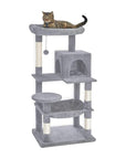 Floofi 118cm Plush Cat Condo Cat Tree Light Grey FI-CT-169-ZZ