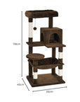 Floofi 118cm Plush Cat Condo Cat Tree Brown