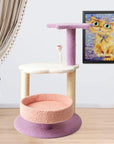 Floofi 61cm Galaxy Plush Scratching Post Cat Tree Pink Purple FI-CT-142-MM