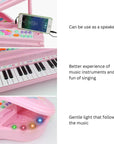GOMINIMO Kids Electronic Piano Keyboard Toy with Microphone and Chair (Pink) GO-MAT-102-XC