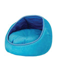 Cat Bed - Fleece Blue Monaco Lounge Couch Cave Plush Cushion Pet All For Paws