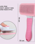 Pawfriends Pet Dog Cat Grooming Comb Brush Tool Gently Removes Loose Knots Mats Pink