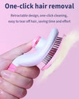 Pawfriends Pet Dog Cat Grooming Comb Brush Tool Gently Removes Loose Knots Mats Pink