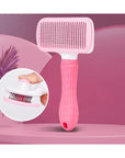 Pawfriends Pet Dog Cat Grooming Comb Brush Tool Gently Removes Loose Knots Mats Pink