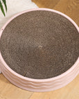 Pawfriends Cat Claw Plate Wear-Resistant Replaceable Round Corrugated Paper Pet Toy Pink