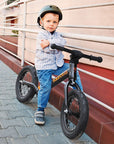 Bike Plus Kids Balance Bike Training Aluminium - Red with Suspension - 12" Rubber Tyres - Foot Pegs -Ride On No Pedal Push