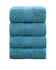 Linenland 4 Piece Cotton Bath Towels Set - Blue