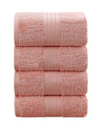 Linenland 4 Piece Cotton Bath Towels Set - Coral