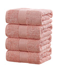 Linenland 4 Piece Cotton Bath Towels Set - Coral