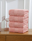 Linenland 4 Piece Cotton Bath Towels Set - Coral