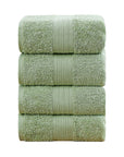 Linenland 4 Piece Cotton Bath Towels Set - Sage Green