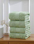 Linenland 4 Piece Cotton Bath Towels Set - Sage Green