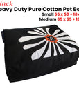 Heavy Duty Pure Cotton Pet Dog Bed Cover Small Black