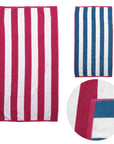 Set of 2 Reversible Cabana Striped Towels Hot Pink/Blue