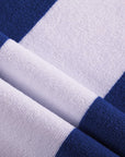 400GSM Cabana Stripe Cotton Polyester Beach Towel Blue