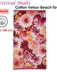 Bedding House Festival Multi Cotton Velour Beach Towel