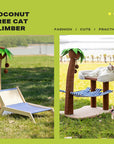 Wood coconut tree lounge chair cat bed dog bed cat scratching post toy pet nest