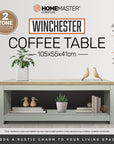 Home Master Winchester Two Tone Coffee Table Stylish Flawless Design 105cm