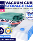 Home Master 24PCE Vacuum Storage Bags XXL Re-Usable Space Saver 80 x 145cm