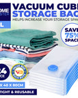 Home Master 24PCE Vacuum Storage Bags Large Re-Usable Space Saver 80 x 100cm