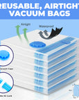 Home Master 24PCE Vacuum Storage Bags Large Re-Usable Space Saver 80 x 100cm