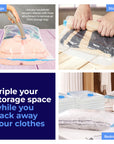 Home Master 24PCE Vacuum Storage Bags Large Re-Usable Space Saver 80 x 100cm